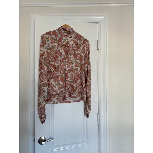 ZIMMERMANN Ladybeetle Paisley Floral Turtleneck Top Size 3/Large - Picture 4 of 15